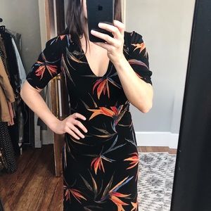 Free People Black Midi Fitted Dress